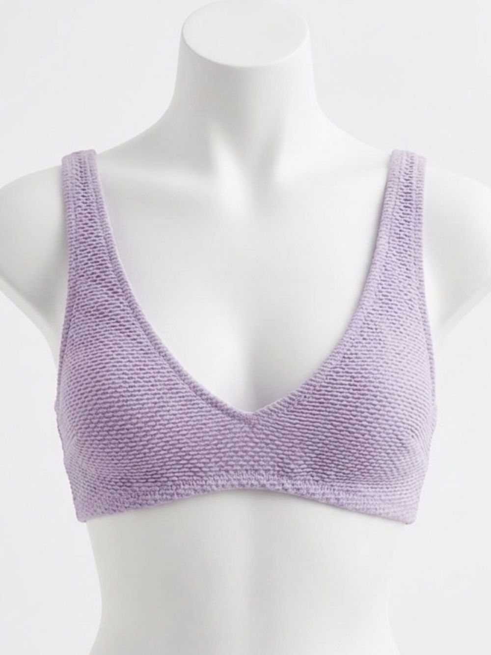 Aerie Lilac Textured V Neck Waffle Knit Lounge Bralette Lavender Women’s Medium